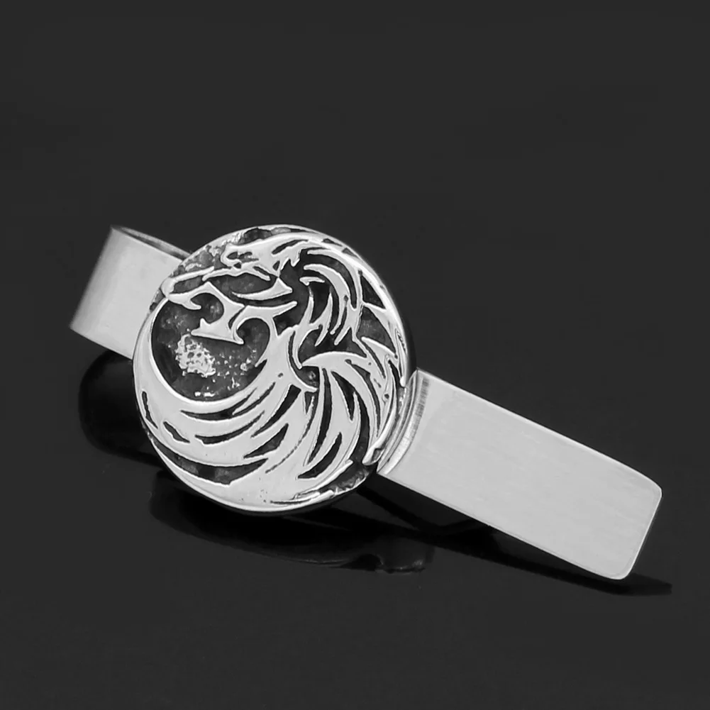 Stainless steel Nordic viking odin wolf amulet rune Tie Clips -small size with valknut gift bag | Украшения и аксессуары