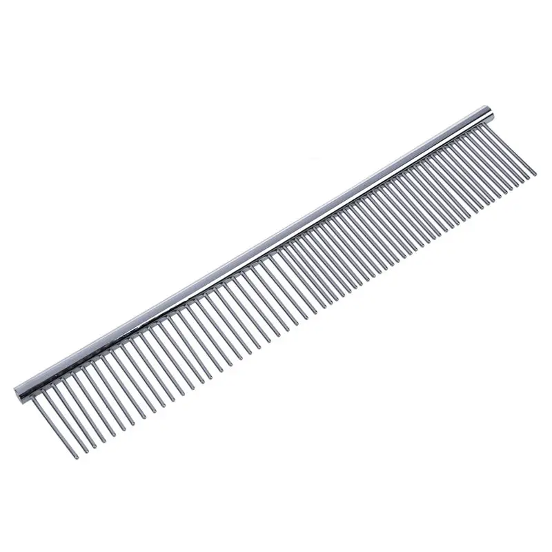 Beauty Tool Metal Grooming Rake Comb Silver Tone for Pet Cat Dog