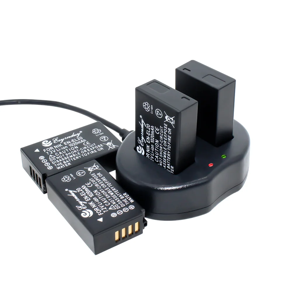 4 шт. EN EL20 батарея для камеры ENEL20 + 1 двойное зарядное устройство usb Nikon EL20a J1 J2 J3