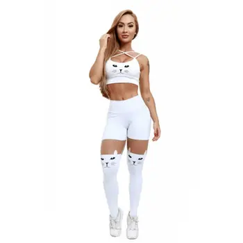 

NORMOV Cartoon print Sexy High waist leggings woman Fashion Fitness woman Hip pants Push up bodybuilding leggings