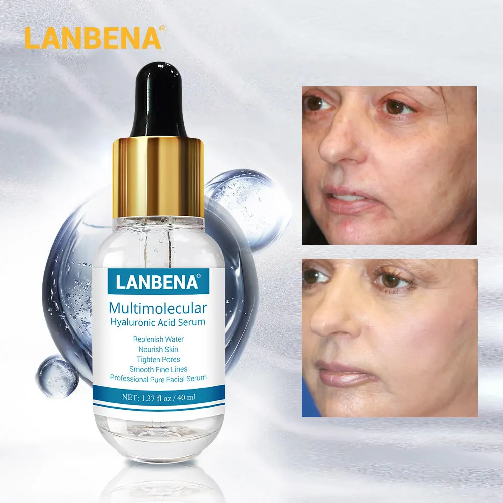 

LANBENA Hyaluronic Acid Serum 40ml Smooth Fine Lines Moisturizing Acne Treatment Repairing Tighten Pores Anti-Anging Skin Care