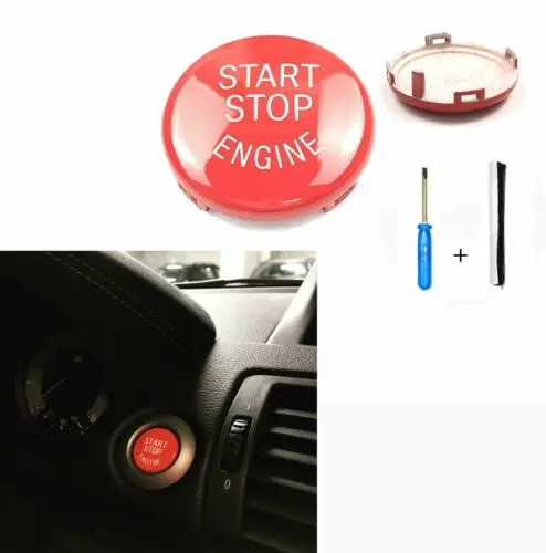 

Red Engine Start Stop Switch Button Cover For BMW E60 E70 E90 E92 E93 3Series ES