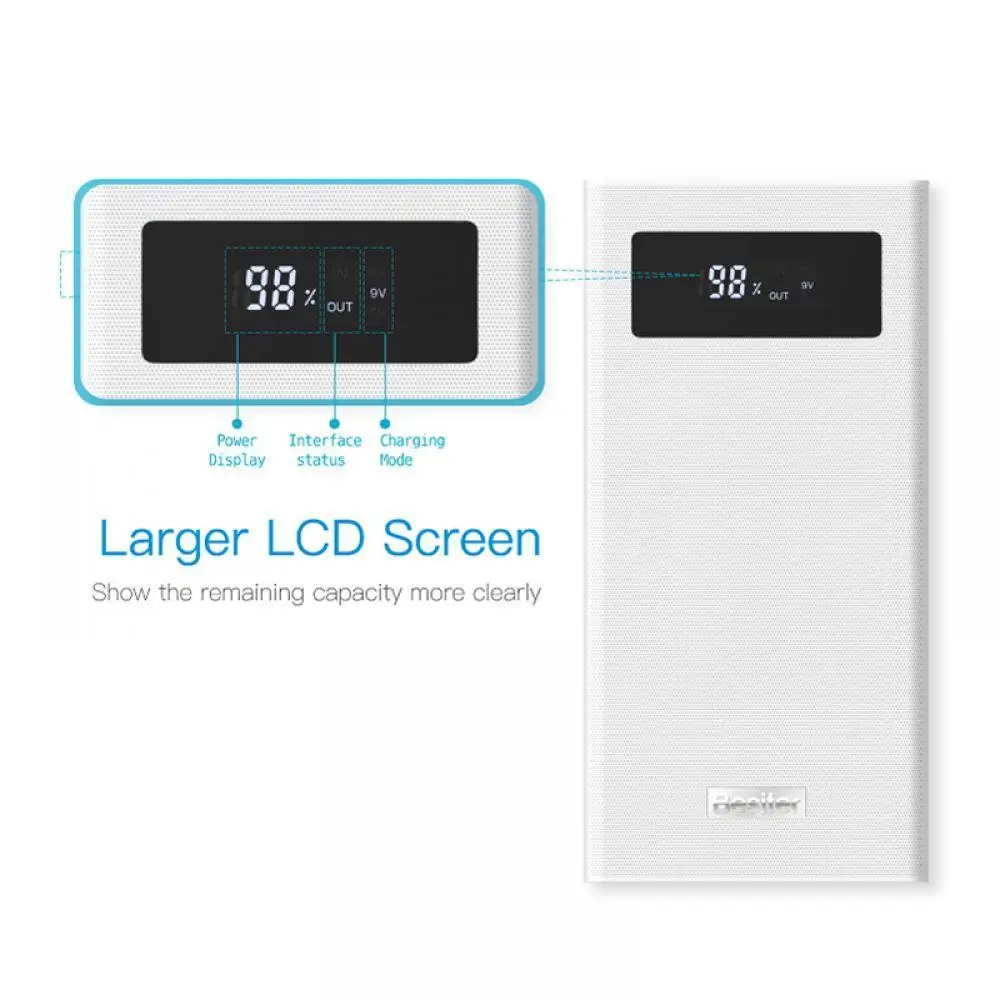 Besiter power Bank 20000 мАч для Mi 2 Quick Charge 3 0 портативное зарядное устройство Внешний