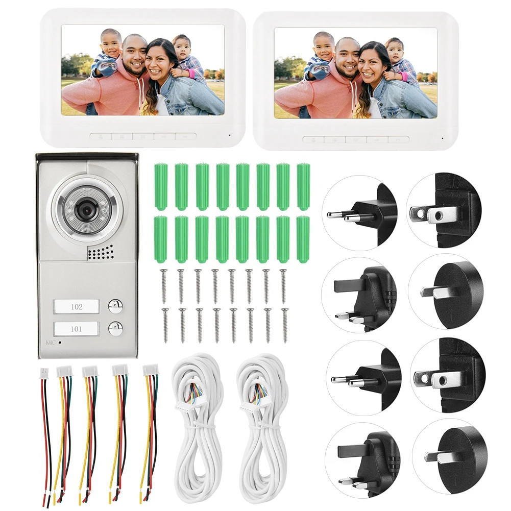 

7in TFT LCD Wired Intercom Doorbell Kit Video Door Phone Security System 2019