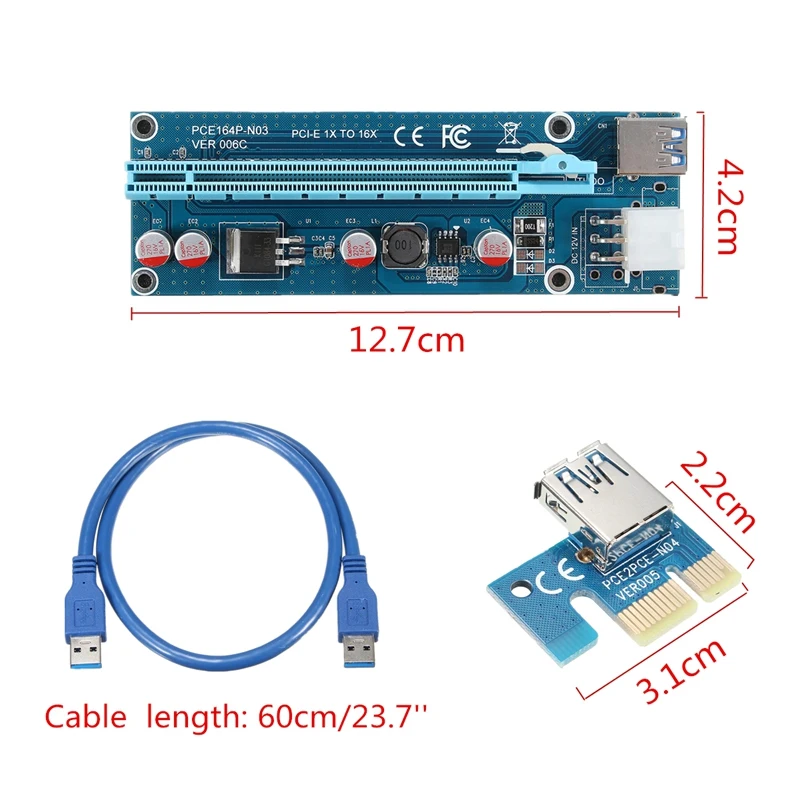 PCIe 1X 4x 8x 16x Extender USB 3,0 Райзер-карта PCIe Express Card Riser SATA IDE 15pin штекерным 6pin мощность кабель для добычи