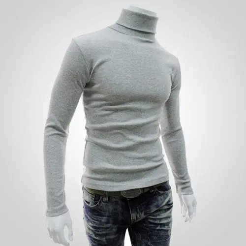 Winter Thick Warm Sweater Men Turtleneck Brand Mens Sweaters Slim Fit Pullover Men Knitwear Double collar