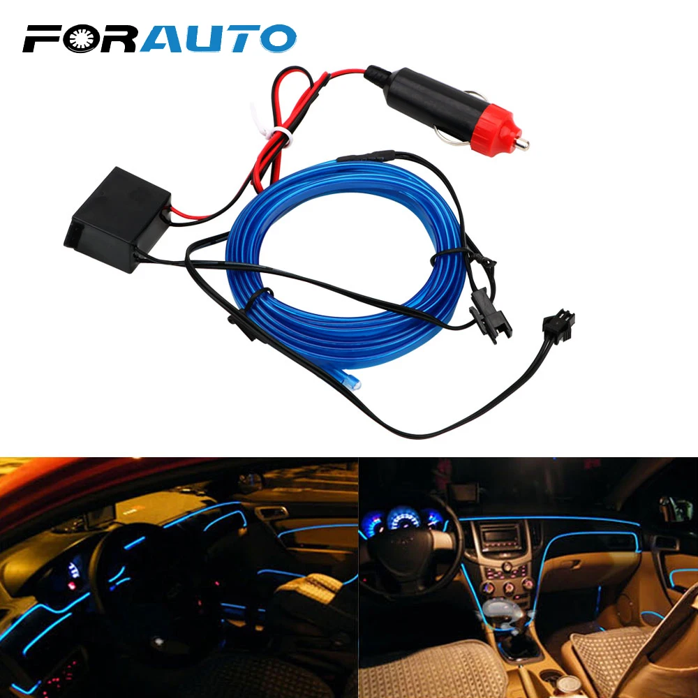 

FORAUTO 2m Car Styling DIY EL Cold Line Flexible Interior Decoration Moulding Trim Strips Light For Motorcycle and Cars