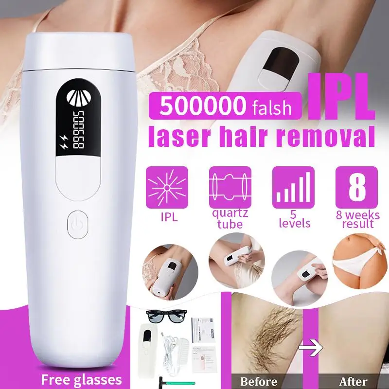 

500000 Flashes LCD Handheld Laser Epilator Depilador Facial Permanent Hair Removal Device Whole Body Laser Hair Remover Machine