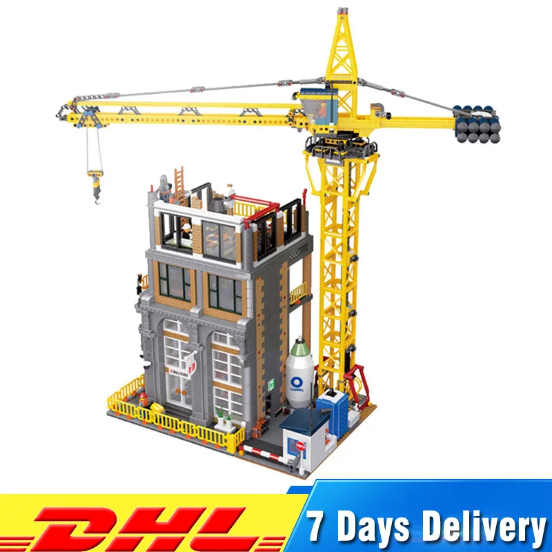 

Lepin 15031 4425Pcs MOC Building Series The Construction with Crane Model Building Compatible Legoings Blocks Bricks Toys Gifts