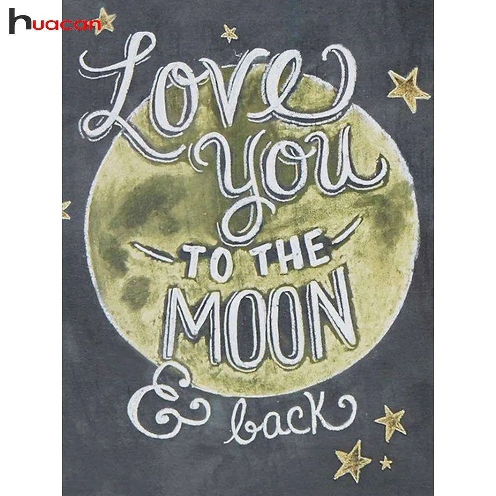 

HUACAN 5D DIY Diamond Painting Cartoon Home Decoration Full Drill Square Diamond Embroidery Blackboard Text Mosaic