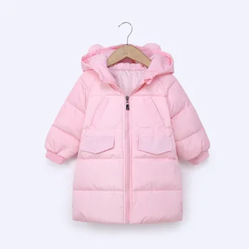 

Winter Children's Jackets Coat Boys & Girls Plus Thick To Keep Warm Down Jackets Hooded Coat Medium Long Kids Jacket For 2-8Y