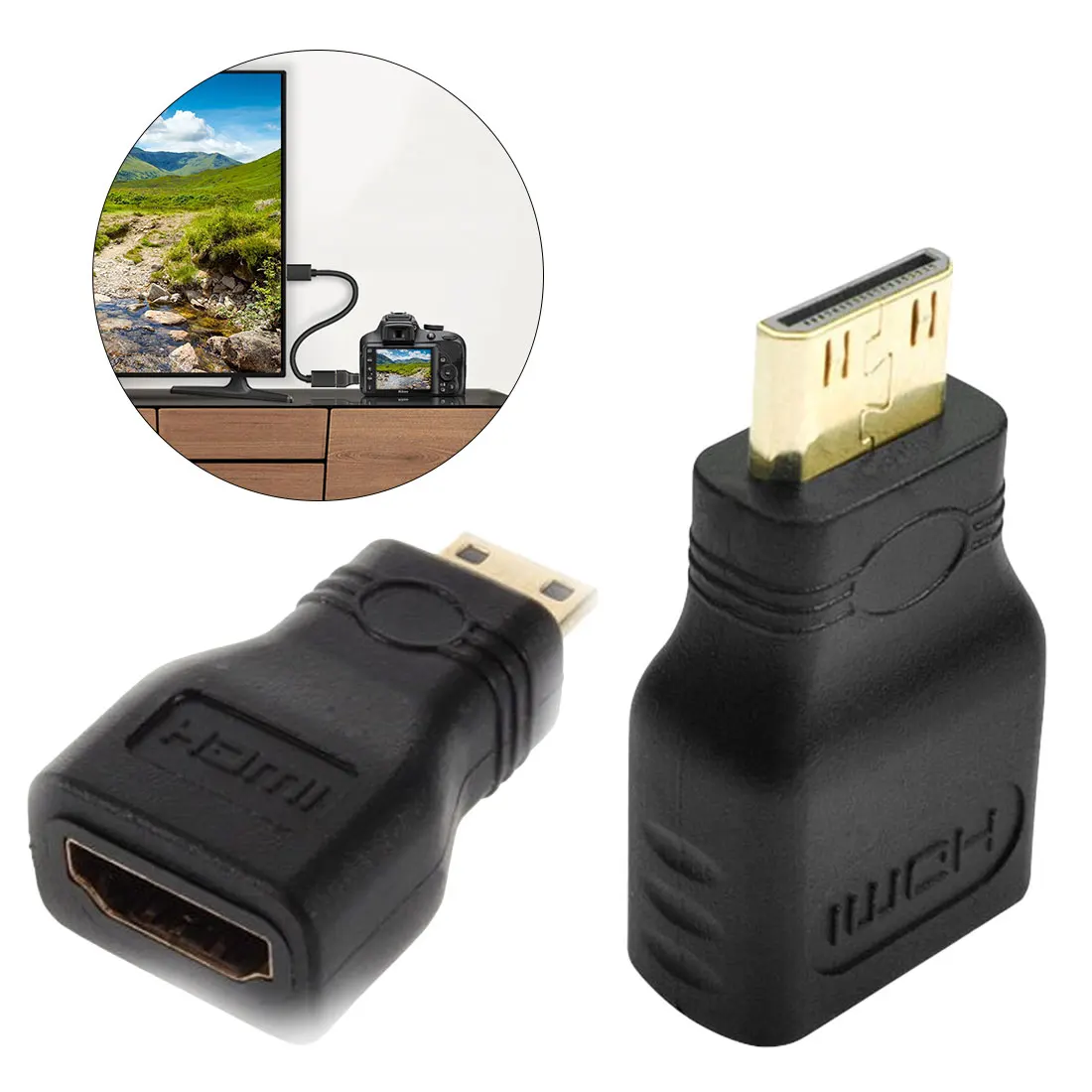 1PC HDMI Male Adapter Converter Type A Female to Type C Mini HDMI 1080p Full HD