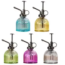 Retro Glass Watering Can Watering Kettle Gardening Tools Glass Shower Watering Can Green Purple Yellow Blue Transparent
