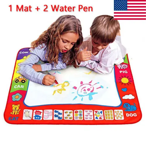 

US Water Drawing Painting Writing Cloth Mat Board Magic Pen Doodle Kids Baby Toy