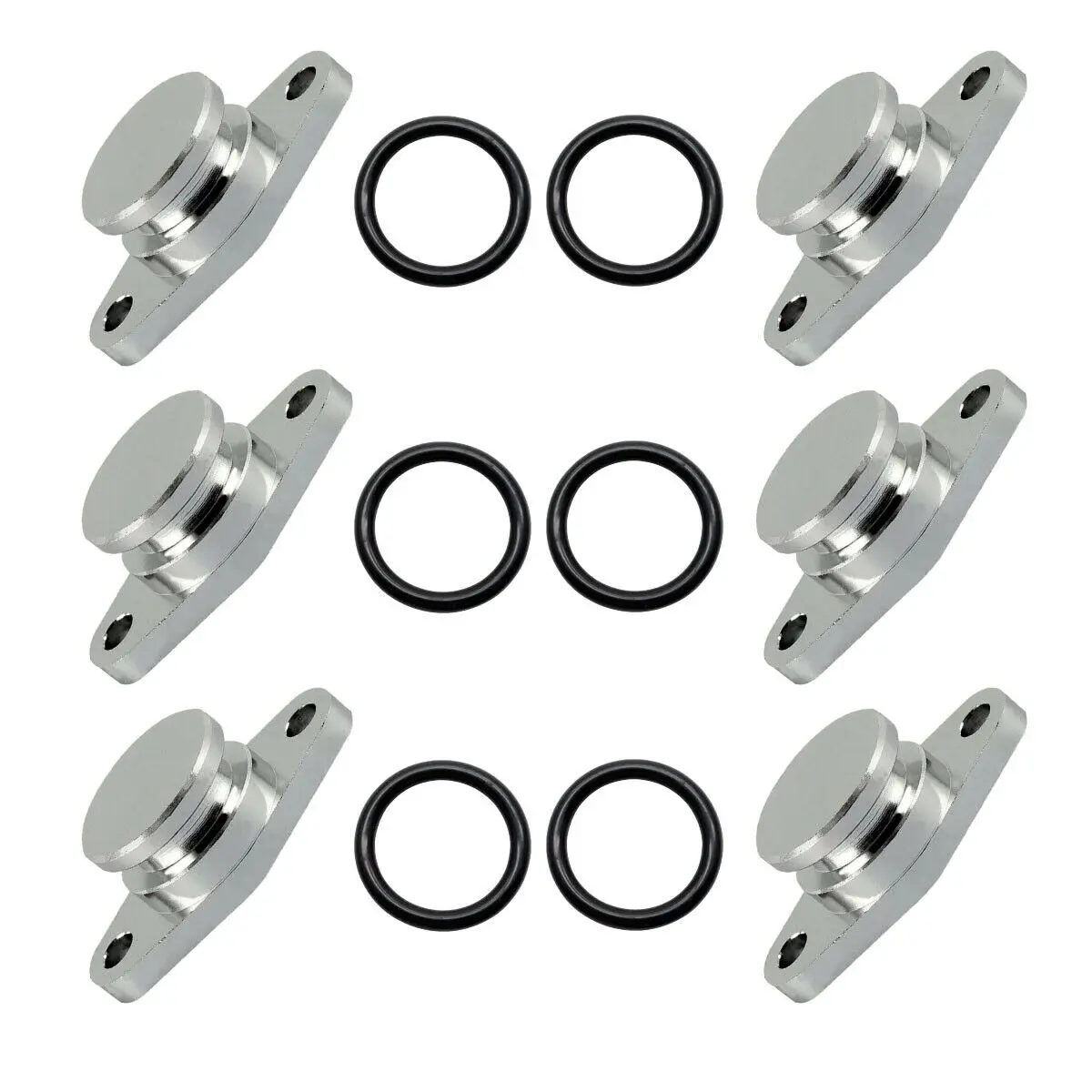 

6x 22mm Aluminum Swirl Flap Blank Bungs & Manifold Gaskets O-rings For Car M57 E38 E46 320 520