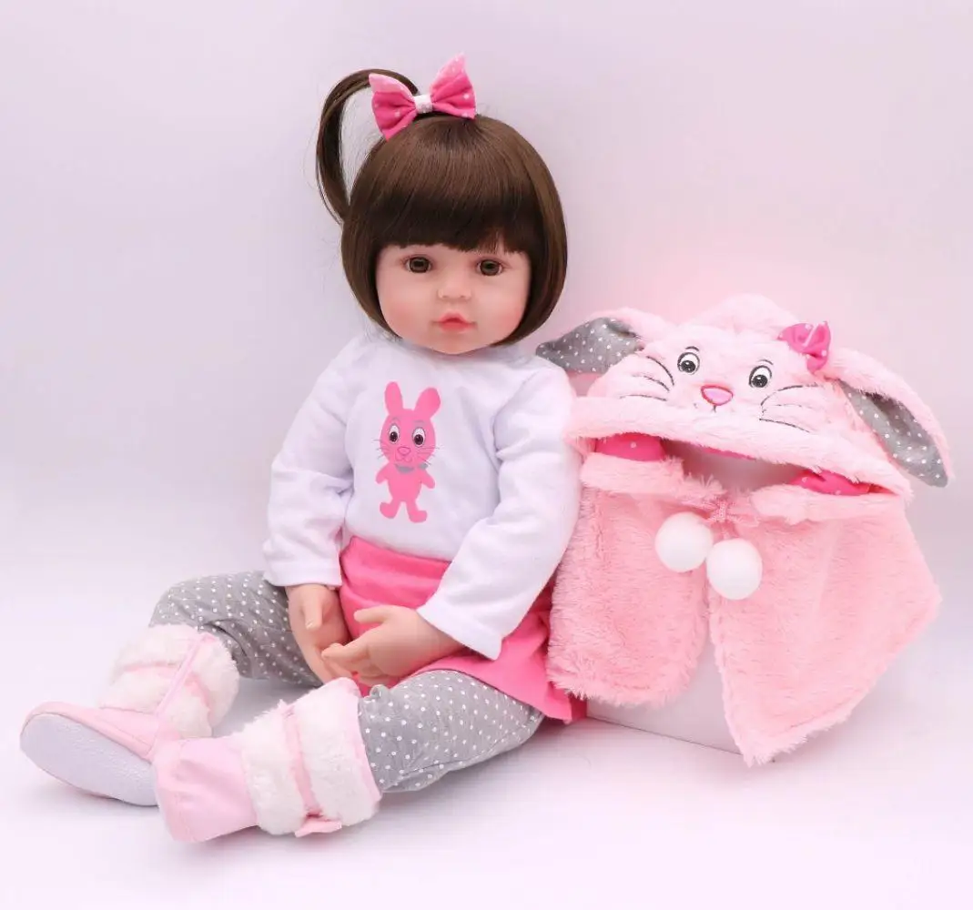 

48CM bebe reborn baby doll Handmade Silicone adorable reborn toddler Bonecas girl kid menina de silicone lol doll surprice