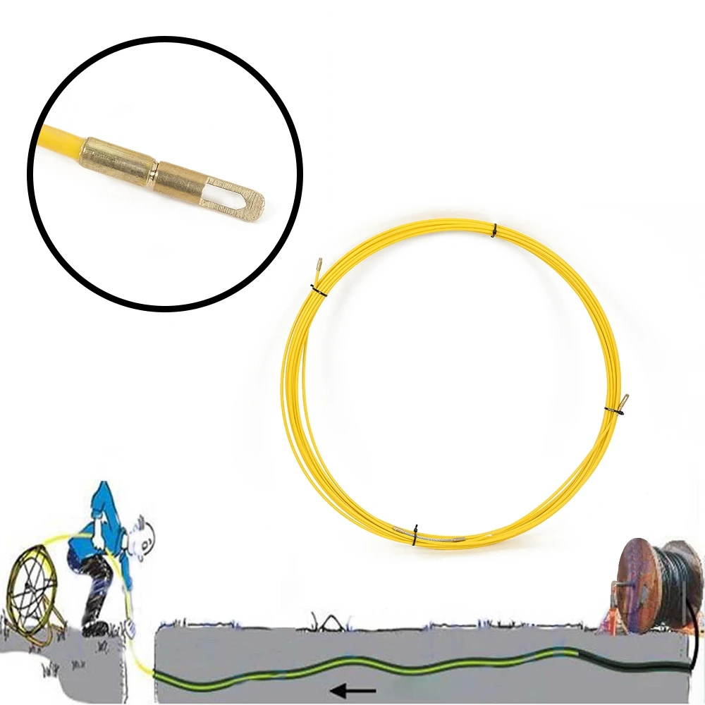 

10M-100M 3mm Guide Device Fiberglass Electric Cable Push Pullers Duct Snake Rodder Fish Tape Wire Mayitr