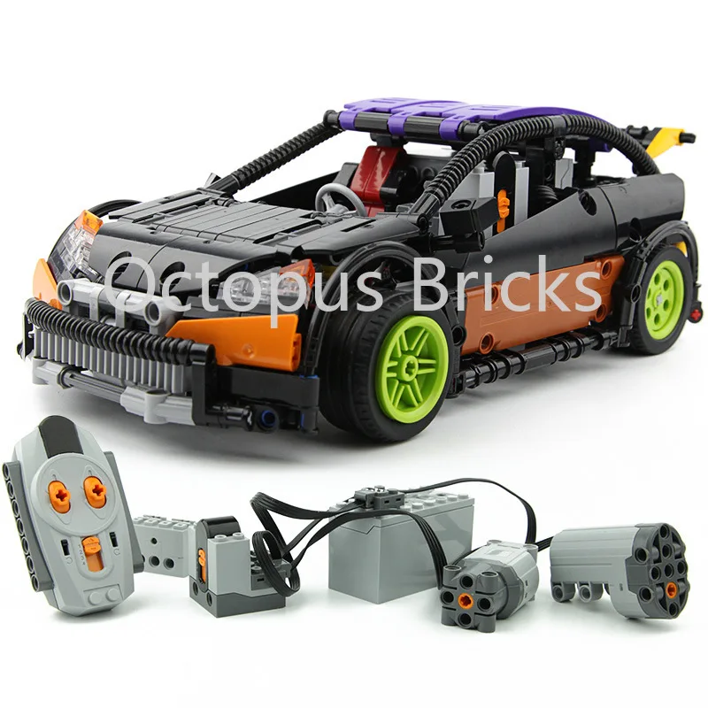 

20053 20053B Compatible Legoing MOC-6604 Technic Hatchback Type RC Car Building Block Children Remote Control Educational Brick