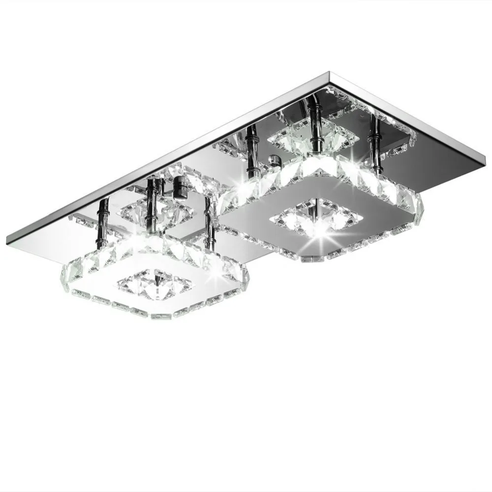 

Fashion Transparent Crystal Ceiling Lamp High-power Bright 24w Led Ceiling Lamps Living Room Double Led Lustre Ceiling Lighting