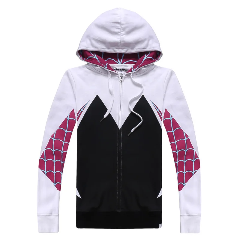 Adult Men Kids Spiderman Costume Cosplay Hoodie Jacket For Game PS4 Insomniac Black Negative Advanced Suit Gwen Avengers Endgame