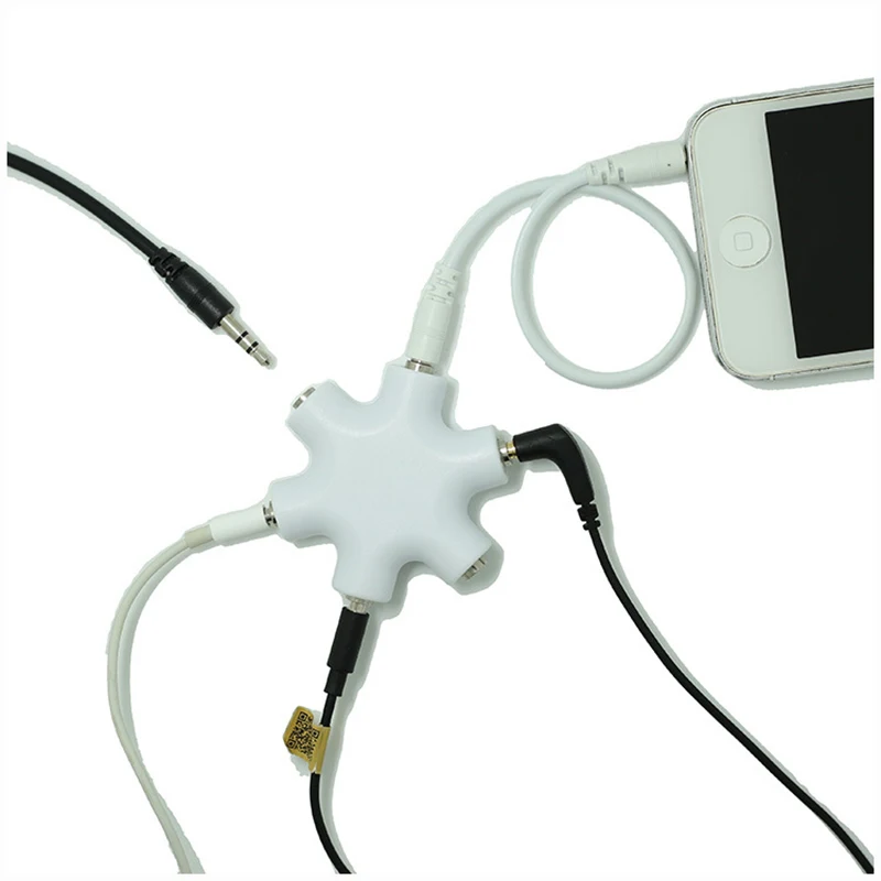 DOITOP 6*3,5 мм снег-тип наушников аудио сплиттер под наушники 1 мужчина к 2 3 4 5 Женский кабель аудио преобразования распределительный разделитель