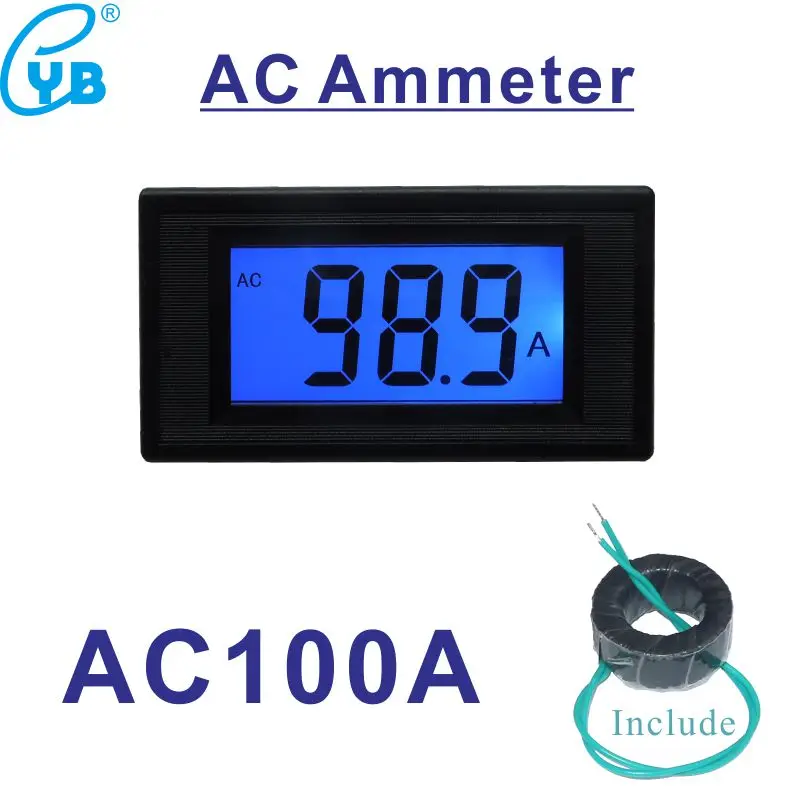 AC Ammeter Include 100A Current Transformer LCD Digital Meter Ampere Amp Panel ICL7107 | Инструменты