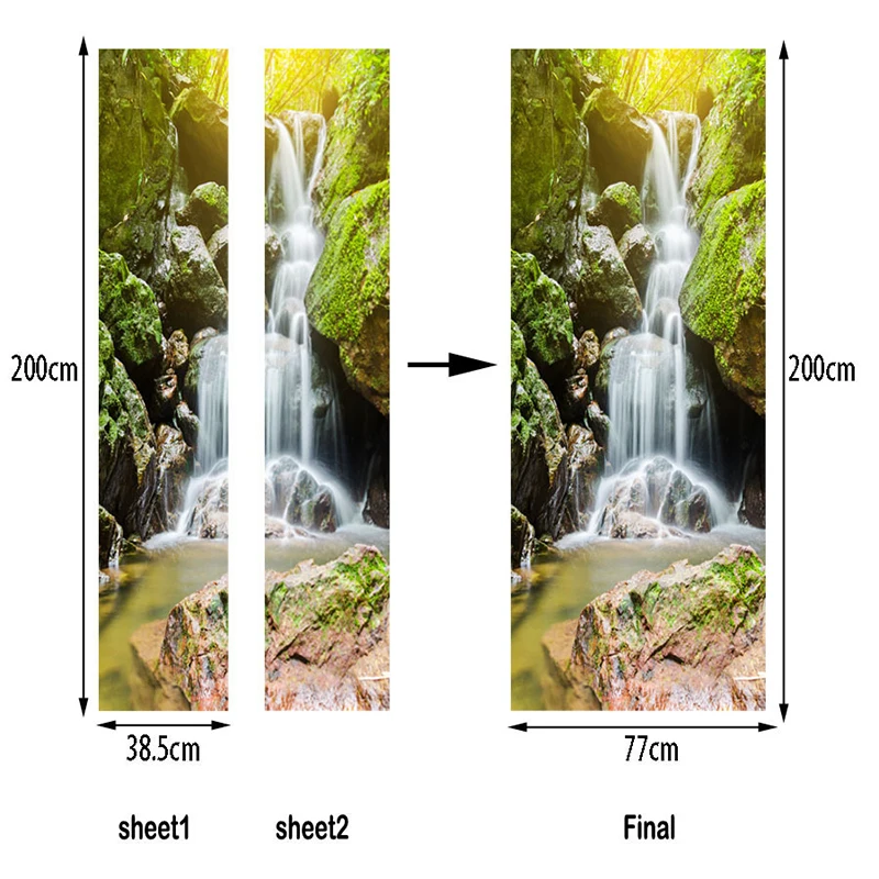 3D خزانة الباب جداريات ملصق PVC القابل للإزالة ملصق ديكور المنزل