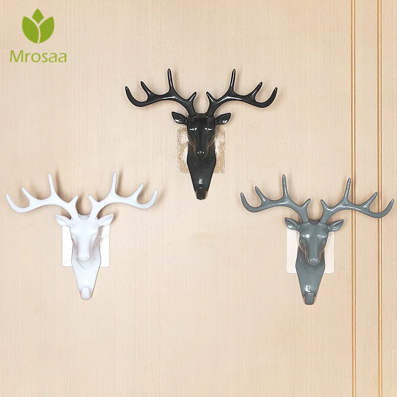 

Antler Wall Rack Self Adhesive Hanging Pothook for Living Room Hat Bag Key Jewelry Rack Deer Head Decor Hook Organizer
