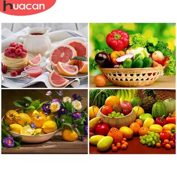 

HUACAN Diamond Painting Fruits Diamond Embroidery New Square Stones Diamond Mosaic Full Display Pictures With Rhinestones