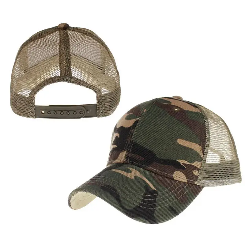 Летняя шляпа камуфляжная сетка Кепка дышащая Бейсбольная Snapback хип хоп для мужчин