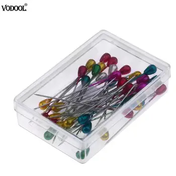 

50pcs 2.17" Colorful Round Pearl Straight Head Pins Embroidery Sewing Pins