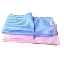 2 шт Полосатое банное полотенце тереть обратно тереть полотенце скруббер назад скраб длинная полоса полотенце для душа(синий+ розовый