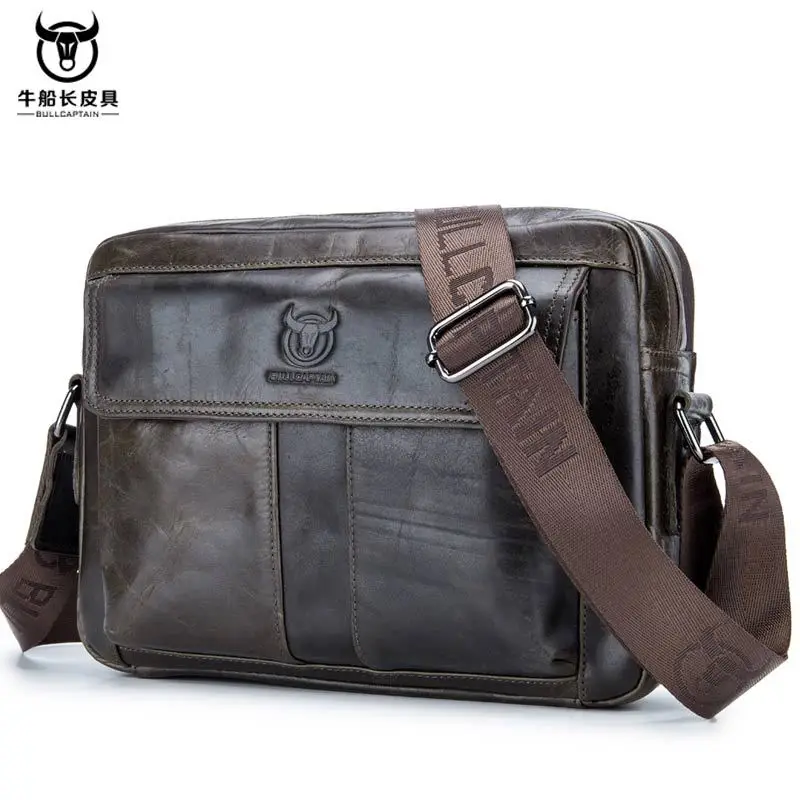 

2019 New Style Grain Leather Shoulder Crossbody Bags Leisure iPad Man Bag Vintage Genuine Leather Men Messenger Bags