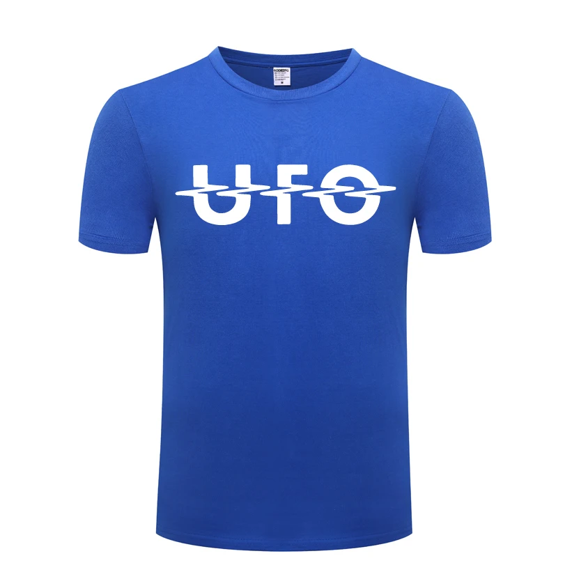 Новая креативная Мужская футболка UFO с коротким рукавом и круглым вырезом