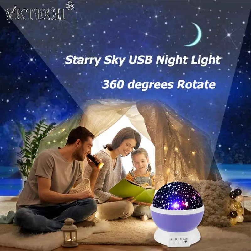 Романтический светодиодный ночник с изображением звездного неба, лампа для детского сна, подарок для детей, светодиодный настольный светильник для проектора, подарок для детей