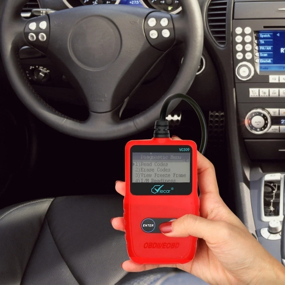 VC309 OBDII/EOBD считыватель кодов автомобиля диагностический универсальный OBD2 сканер