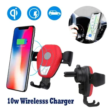 Qi Wireless Fast Charger Car Holder Gravity Mount For iPhone X Xs Max S9+ Note 9