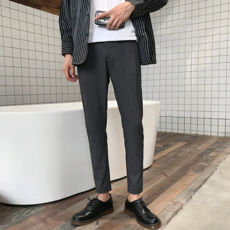 

Men's Trousers 19 Spring And Autumn New Slim Casual Pants England Nine Pants Business Casual Original Large Size Pants Gentleman
