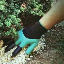 Новый 1 пара Садоводство для женщин мягкая трикотаж сад Прихватки для мангала с 4 ABS пластик когти один размер 2018