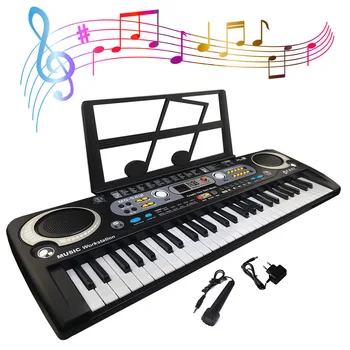 

54 Keys Digital Electronic Electric Piano With Keyboard & Microphone Electric Led Adult Size EU Plug US Plug Toy For Kids Gifts