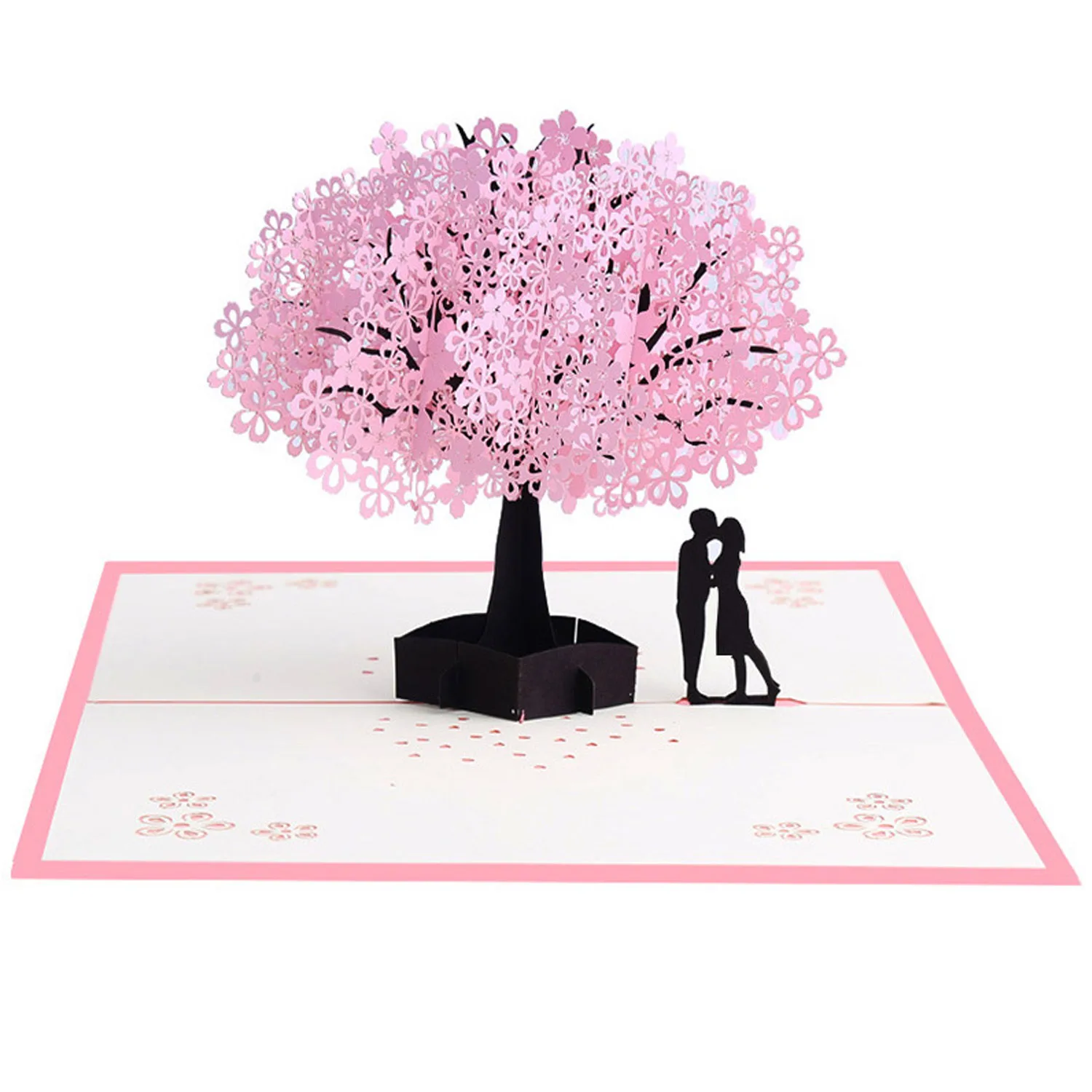  Behogar Exquisite Handmade 3D Pop Up Greeting Cards Thank You Cards for Wedding Anniversary Valenti - 32977179329