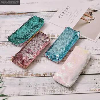 New Pencil Case Color Reversible Sequin School Supplies Stationery Gift Cute Pencil Box Pencilcase School Tools