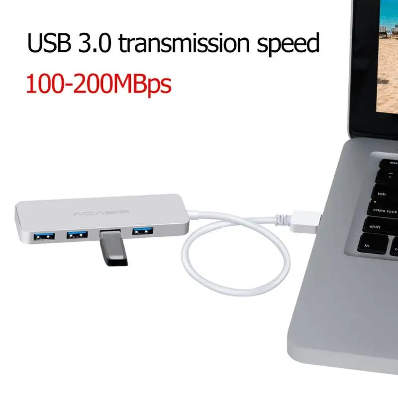 Acasis HS 080 USB Hub Алюминий сплав 4 Порты и разъёмы 3 0 Splitter Адаптер Для iMac MacBook Air usb3.0 ПК