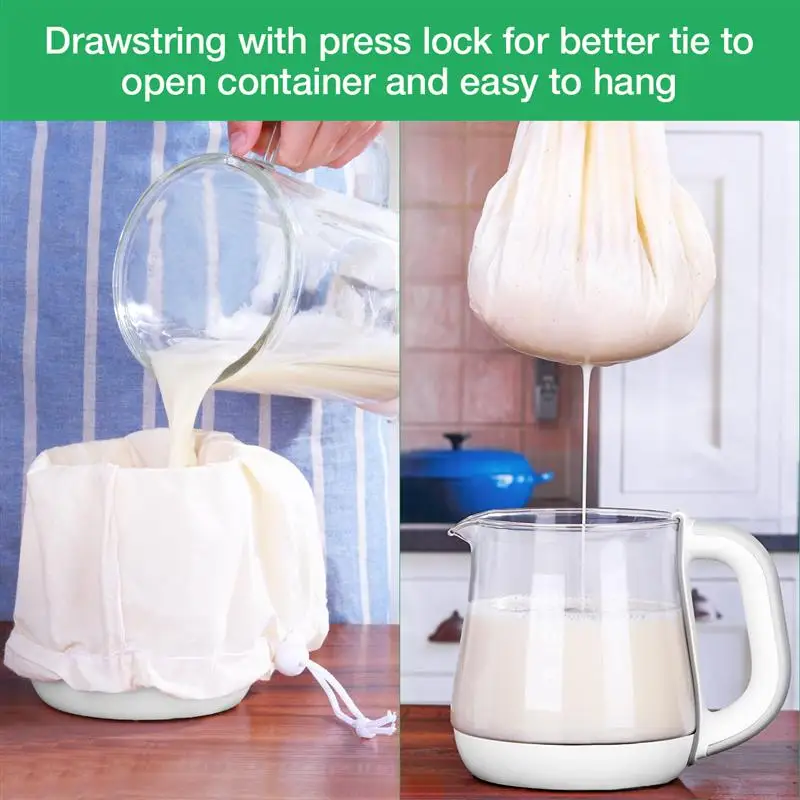 

2pcs Food Nut Milk Tea Fruit Juice Coffee Wine Nylon Mesh Net Strain Herb Liquid Filter Bag Kitchen Accessories 30x30cm