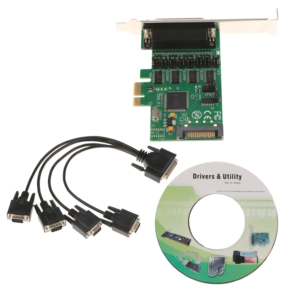 

Dovewill Pci E Serial 4Port Card PCI E to Industrial DB9 COM RS232 Converter Adapter