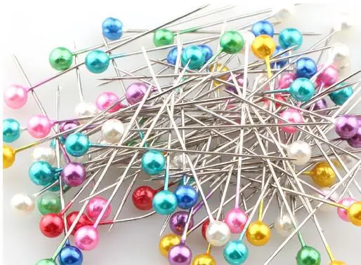 

Kuke 200 pcs/lot Round Pearl Head Dressmaking Pins Weddings Corsage Florists Sewing Pin with Box Accessories Tools