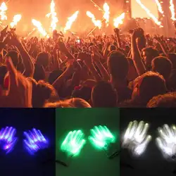 1 светодио дный пара светодио дный светодиодные светящиеся перчатки Креативный светодиодный палец освещение мигающий светящиеся перчатки