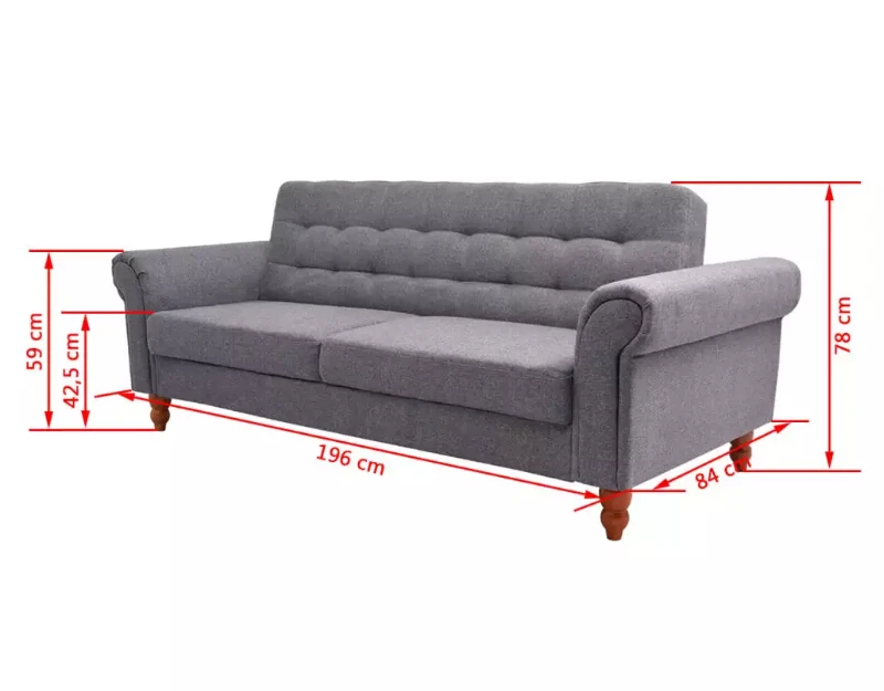 vidaXL Sofa Bed Fabric Gray modern style elegant and timeless design high quality For Home New Arrival hot sale