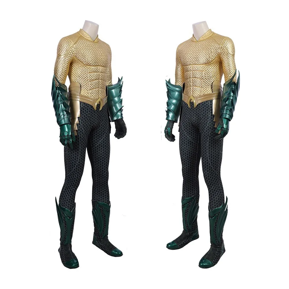 Movie Aquaman cosplay Costume Carnival Halloween superman anime Cosplay Jumpsuit Arthur Curry Fancy Costume custom made Movie Aquaman cosplay Costume Carnival Halloween superman anime Cosplay Jumpsuit Arthur Curry Fancy Costume custom made