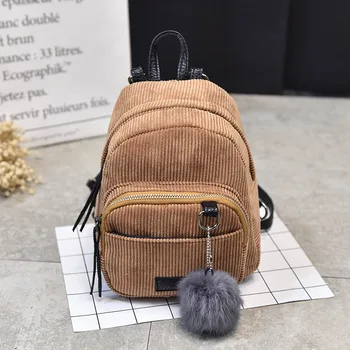 

2018 Fashion Corduroy Mini Rucksack Small Cute Pink Korean Backpack Kawaii For Girls School Women Bagpack Sack Cheap Backpacks